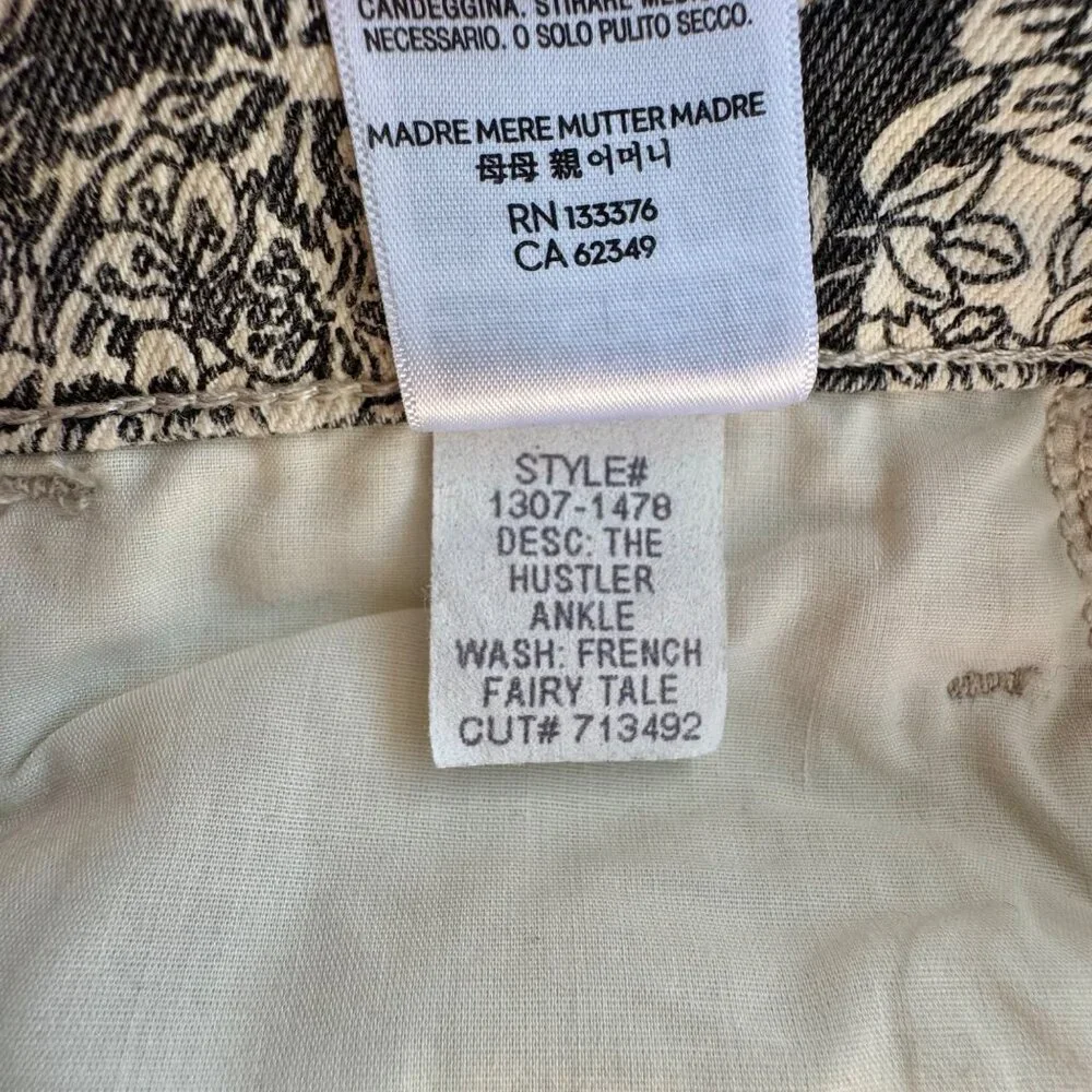 MOTHER The Hustler Ankle Jeans Women's 26 French Fairy Tale Black & White Pants - Picture 11 of 12